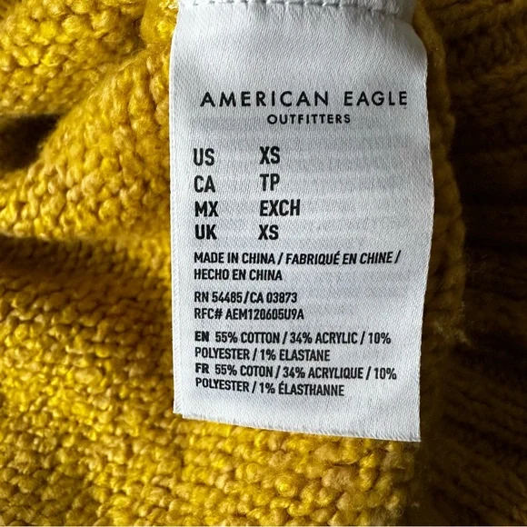 American Eagle Outfitters Yellow Fair Isle Cozy Knit Sweater - Picture 12 of 13